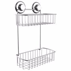 HASKO accessories Corner Shower Caddy with Suction Cup Shelf Black