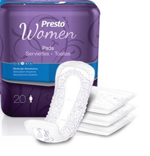 Bladder Control Pads, Presto, Moderate, Pads for Women